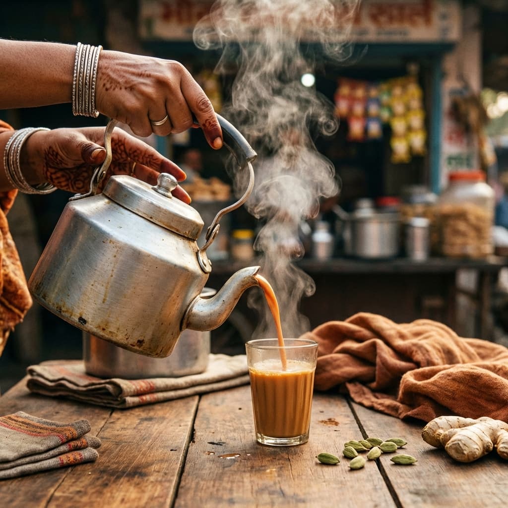Traditional chai brewing